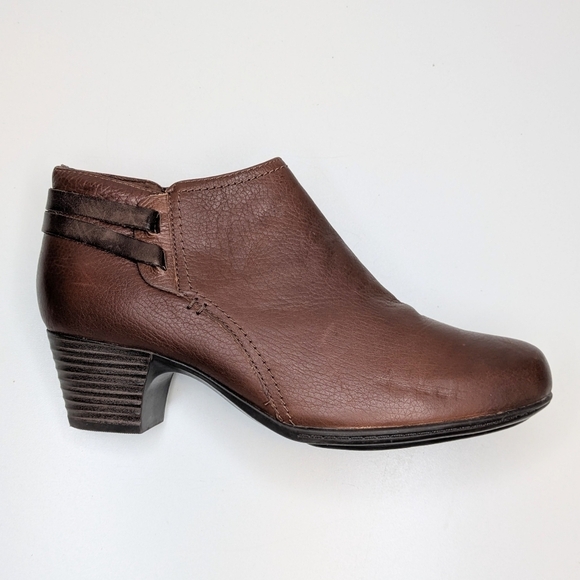 Clarks Collection ankle boots Valarie 2 Ashly brown dark tan size 7.5 - Picture 1 of 8